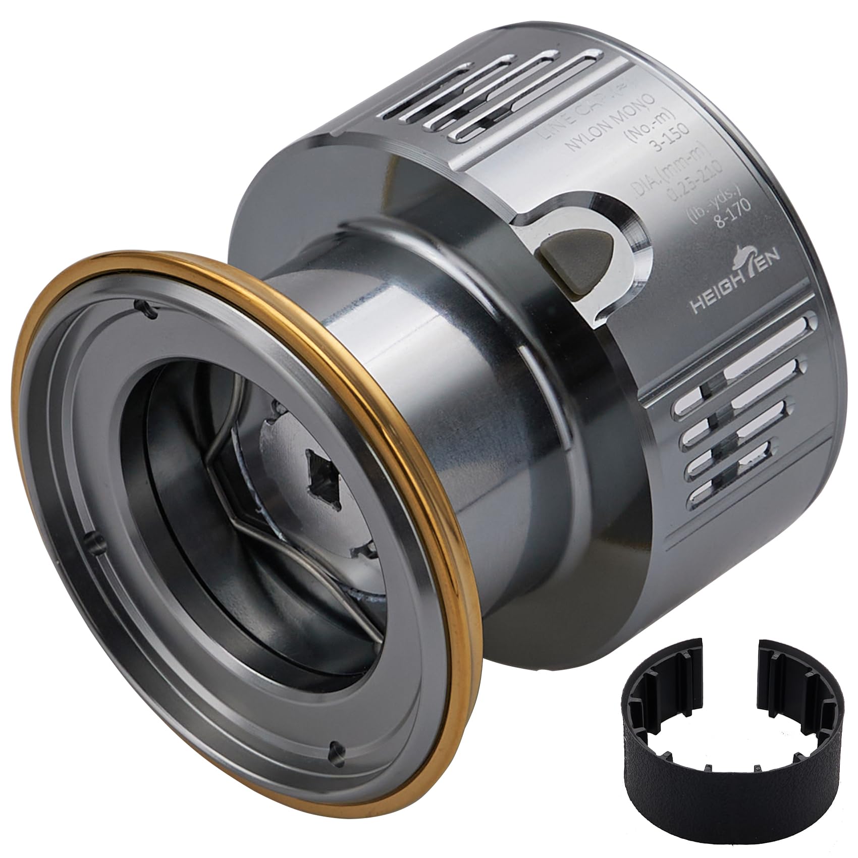 

HEIGHTEN Reel Deep Groove C3000 Replacement Spool for Twin and Complex Spool, Stella, Power, Vanquish, Vanford, Stradic, Exsence, Sephia, (Gold) (54) золотий
