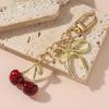 YDF Cherry Keychain Cute Bag Charm Women Leather Keyring Car Keys Gift Mother's Day Birthday Valentine's Purse Accessory