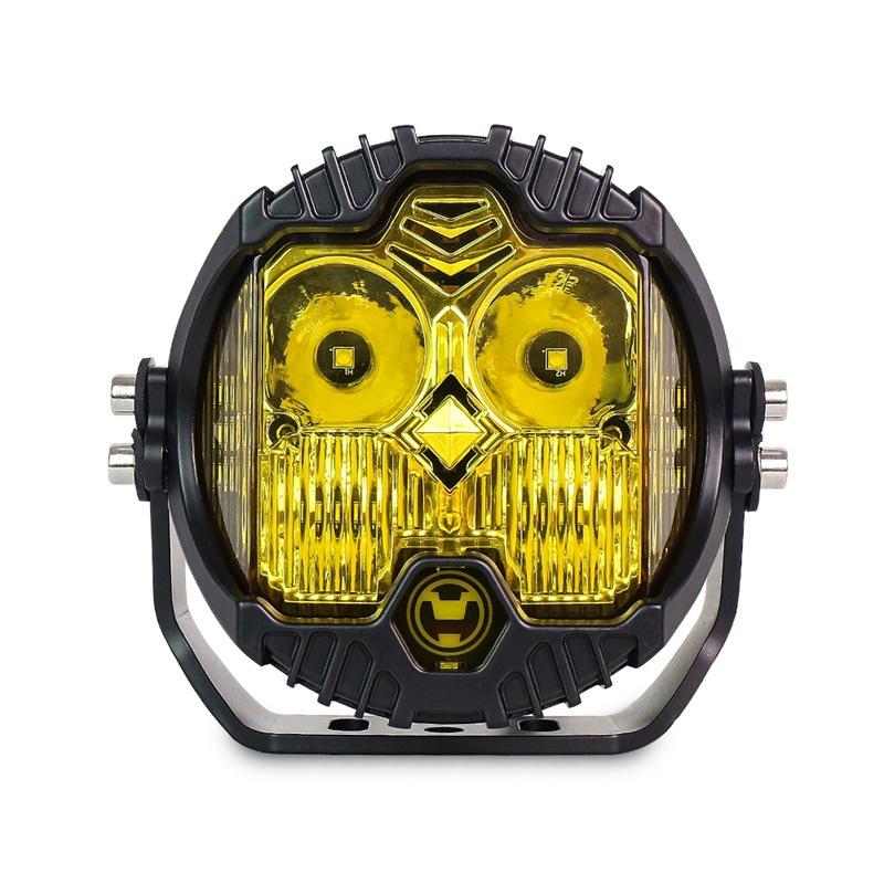 

Светодиодные фары подходят для внедорожной модификации Jeep Wrangler 50 Вт прожекторы 5-дюймовые трехсторонние светящиеся фары на стойку A и крышу yellow light светло-желтый