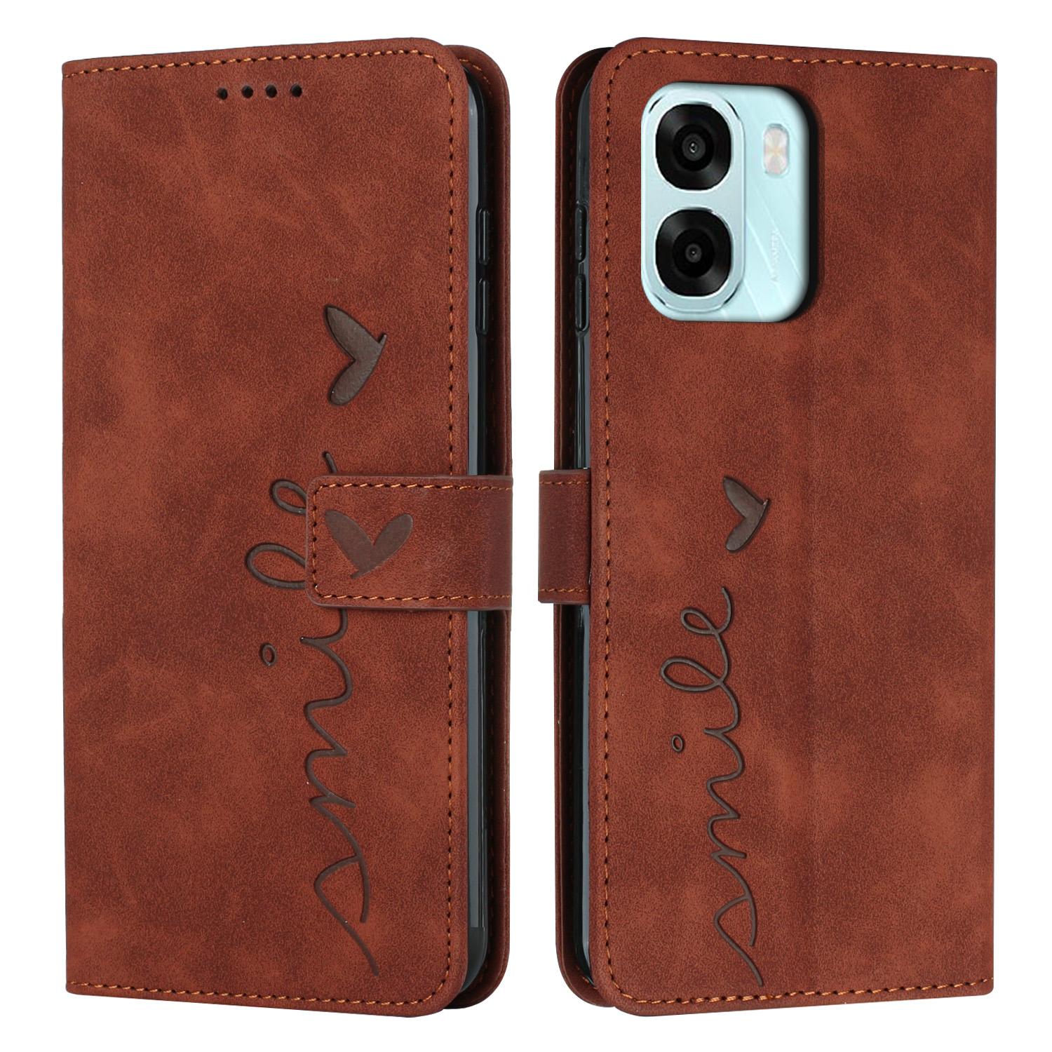 

For Oppo A6x 4G/Oppo A6 5G/Oppo A6x 5G Stand Case PU Leather Phone Cover Imprinted Heart Pattern