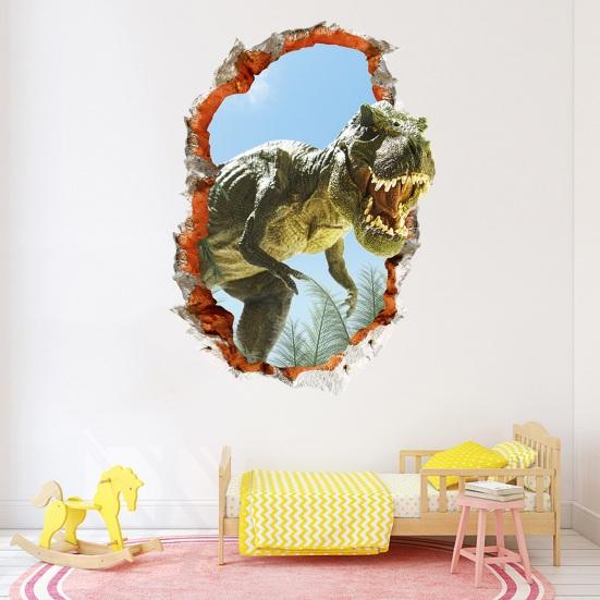 

3D наклейки на стены с динозаврами, легко наносятся, многоразовые самоклеящиеся ПВХ, тиснение, наклейки с динозаврами, украшения для дома A