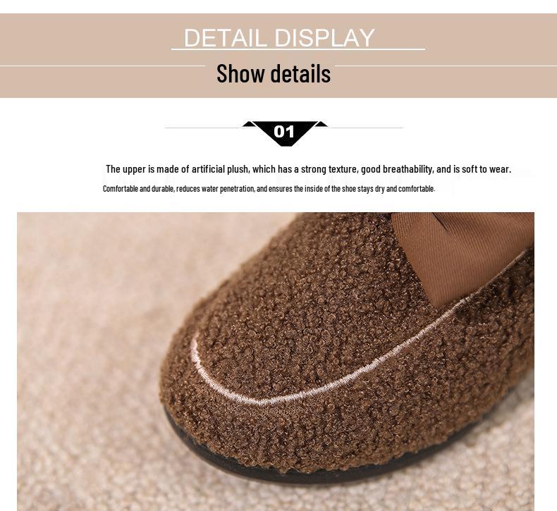 2025 Winter Women's Plus Velvet Warm Indoor Slippers - Old Beijing Style