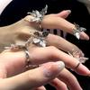 Romantic Liquid Metal Butterfly Ring for Women Elegant Irregular Pleated Texture Exquisite Punk Finger Rings Fashion Jewelry