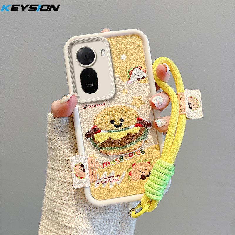 

KEYSION Cartoon Cute Plush Embroidery Case for Redmi A7 Pro with Lanyard Soft Silicone Shockproof Phone Cover for Xiaomi Redmi A7 Pro for Redmi A7 Pro