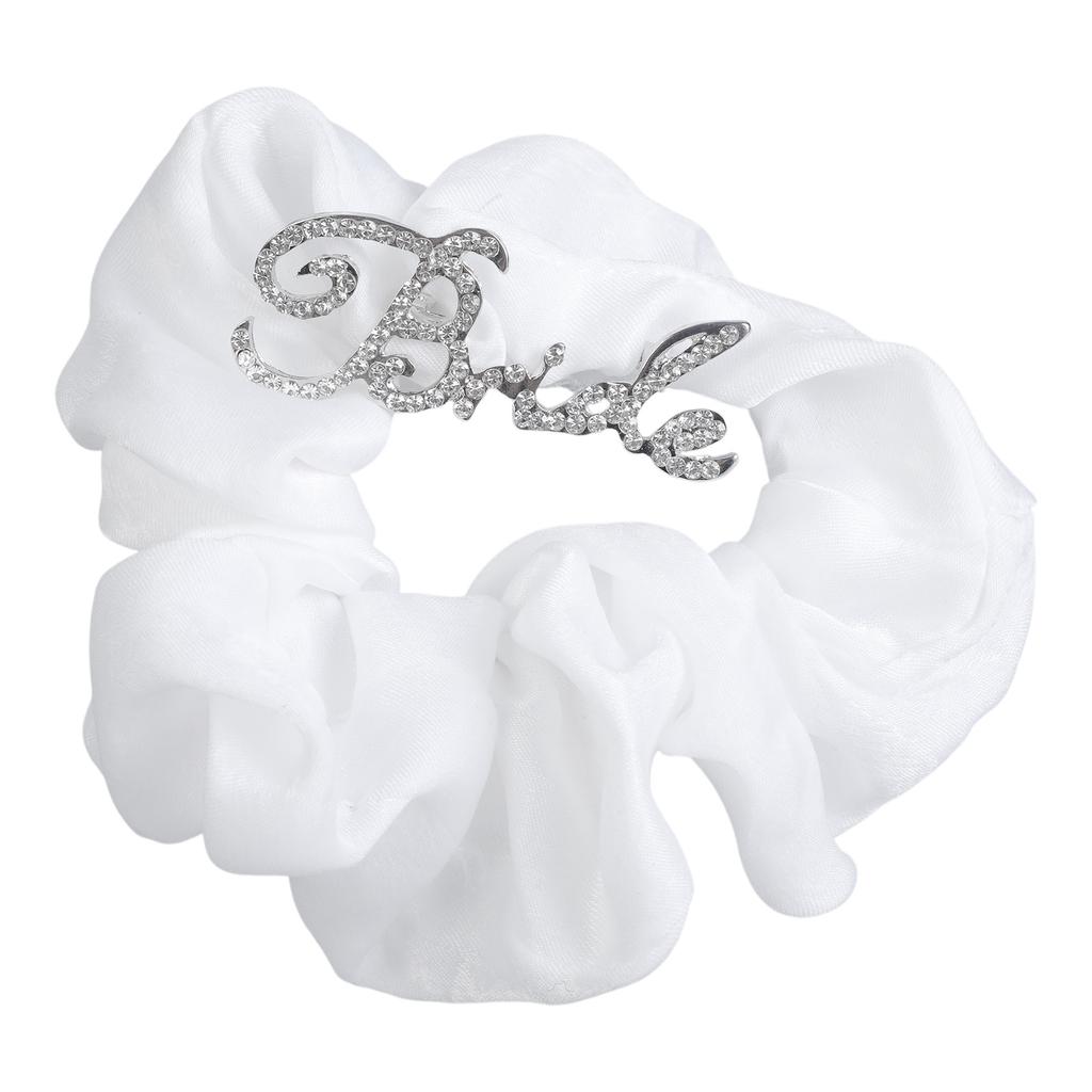 Rhinestone Letter Bride Scrunchies for Updos Hair Elastic Hair Circles Hair Ties Scrunchy Wedding Ceremony Hair Bands