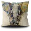 Cushion Cover African Watercolor Elephant Pattern Decorative Pillowcase Square Linen Pillowcase Bed Sofa 45X45 Pillow Case