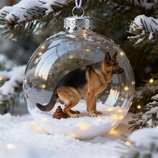3D Animal Christmas Ball Ornament Funny Dog/Cat/Turtle Hanging Decoraton Clear Plastic Xmas Balls Ornament