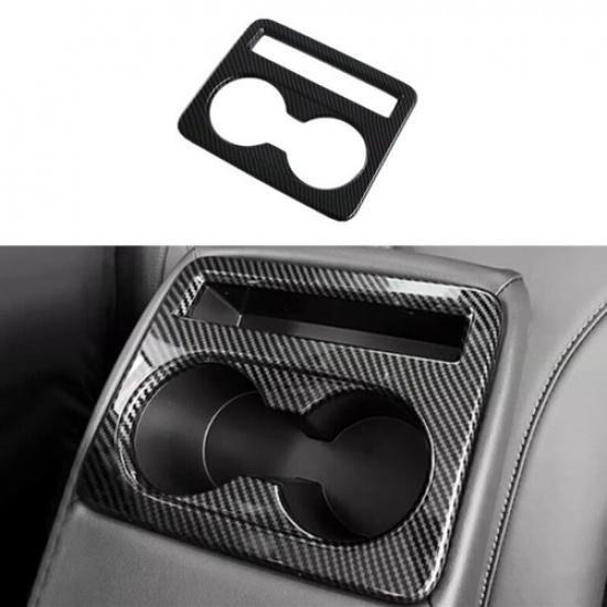 Carbon Fiber Rear Water Cup Holder Cover Trim For Toyota Camry 2024 2025 2026