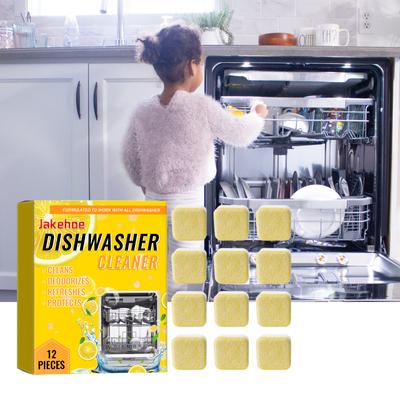 Jakehoe Dishwasher Cleaner, Sewer Deodorizing Tablets, Limescale Remover, Multi-Function 12pcsal Powerful Effervescent Tablets