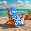 Personalized customized proof beach towel with Astro Bot  pattern - soft, absorbent, quick-drying, perfect swimming, camping&bathing