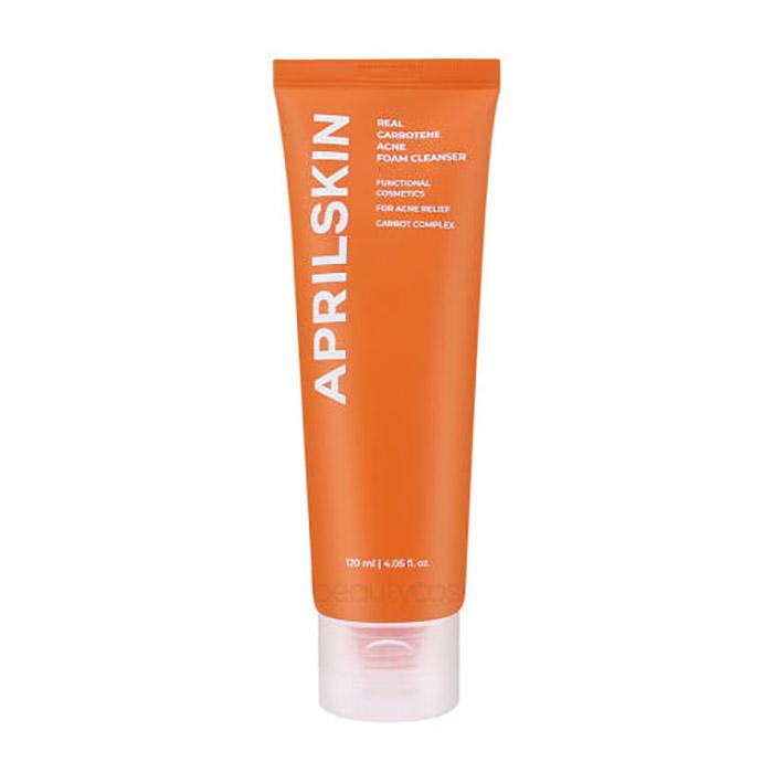 Aprilskin Real Carrotene Acne Foam Cleanser – Calming & Purifying Cleanser for Acne-Prone Skin, Korean