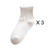 3 Pairs/Lot Cute Socks For Women New Japanese Style Breathable Girls Short Socks Kawaii Solid Socks Frilly Ruffle Socks Casual