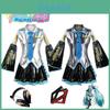 Hatsune Miku Vocaloid Pu Cosplay Top Kleid Krawatten Set für Weihnachtsshow