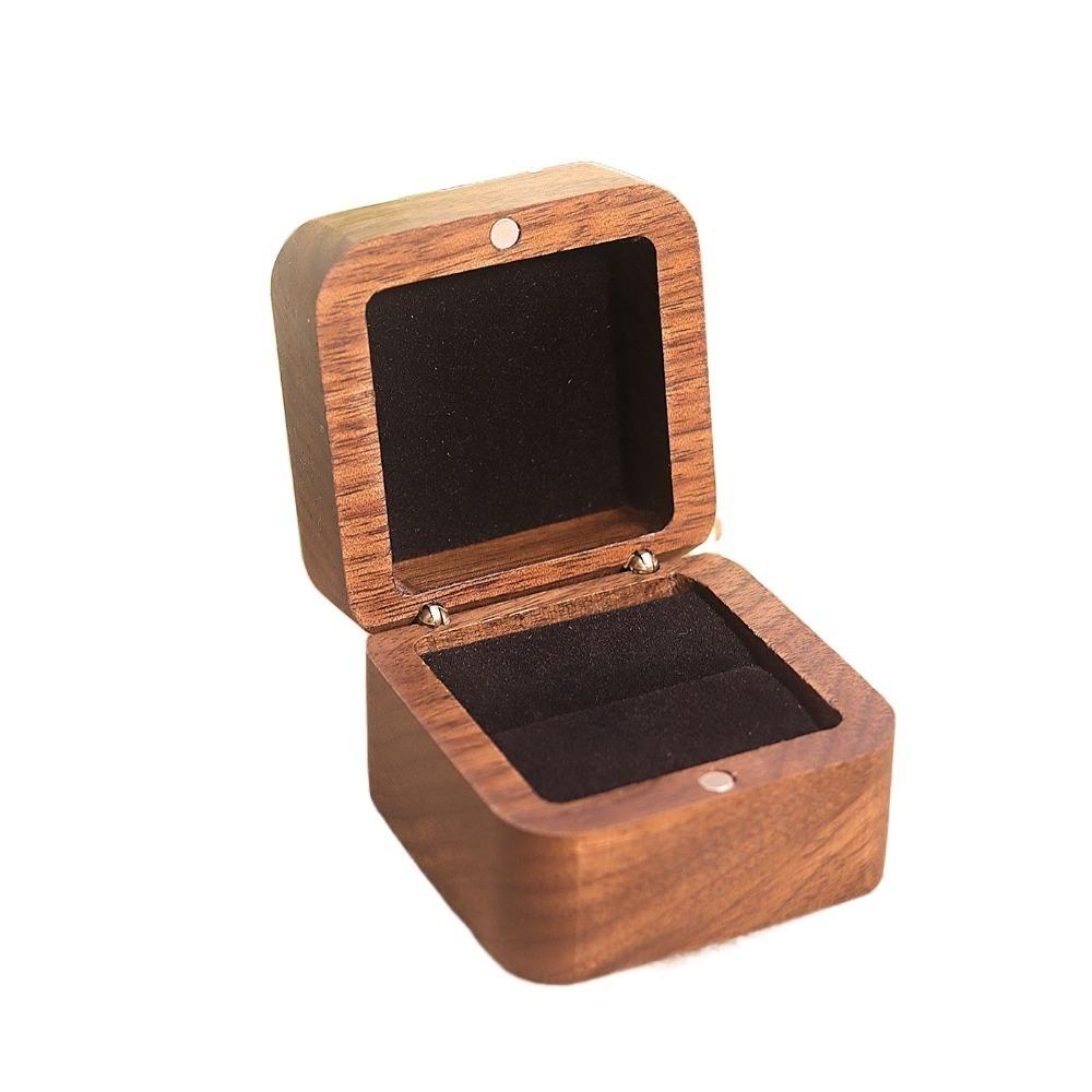 Square Rings Bearer Box 1/2 Slots Jewelry Organizer Simple Rings Display Case  Couple