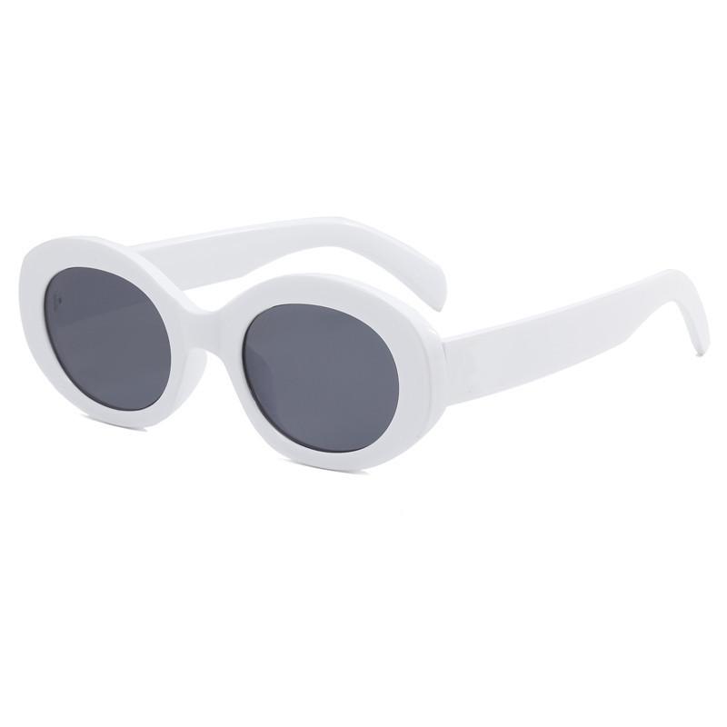2025 Arc de Triomphe Oval Cat Eye Sunglasses - French Retro High Street Style for Women in White