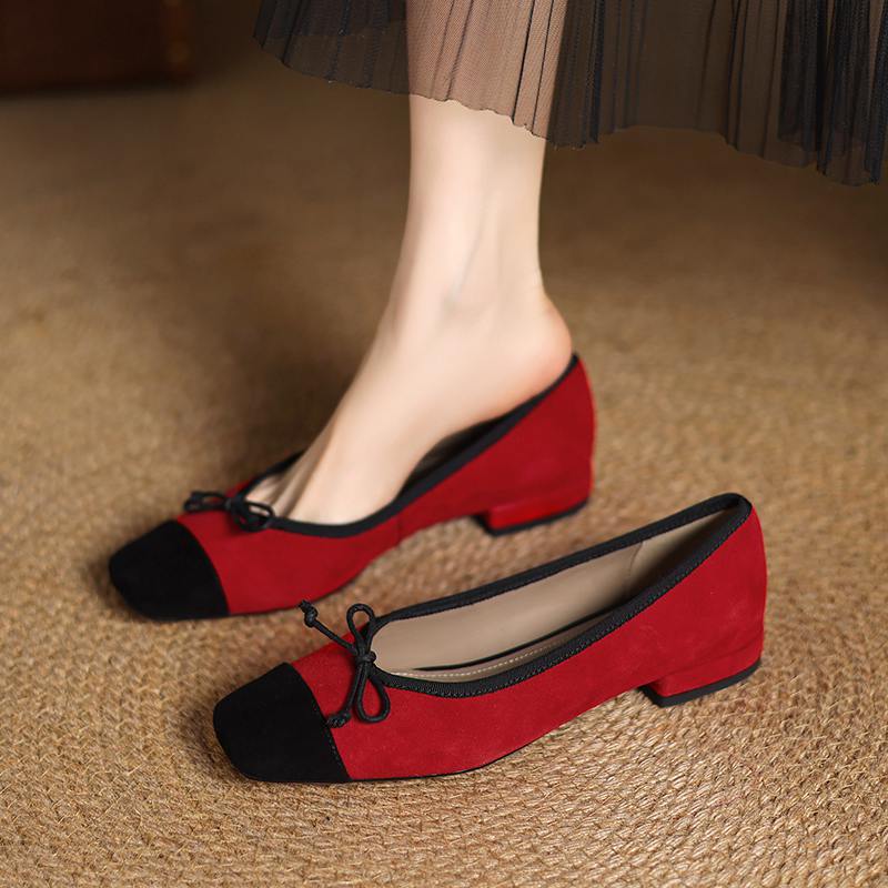 

Krazing Pot Sheep Suede весна-лето размер 41 толстые низкие каблуки с украшением в виде бабочек женские туфли-лодочки с квадратным носком и неглубоким леопардовым принтом 41 красный