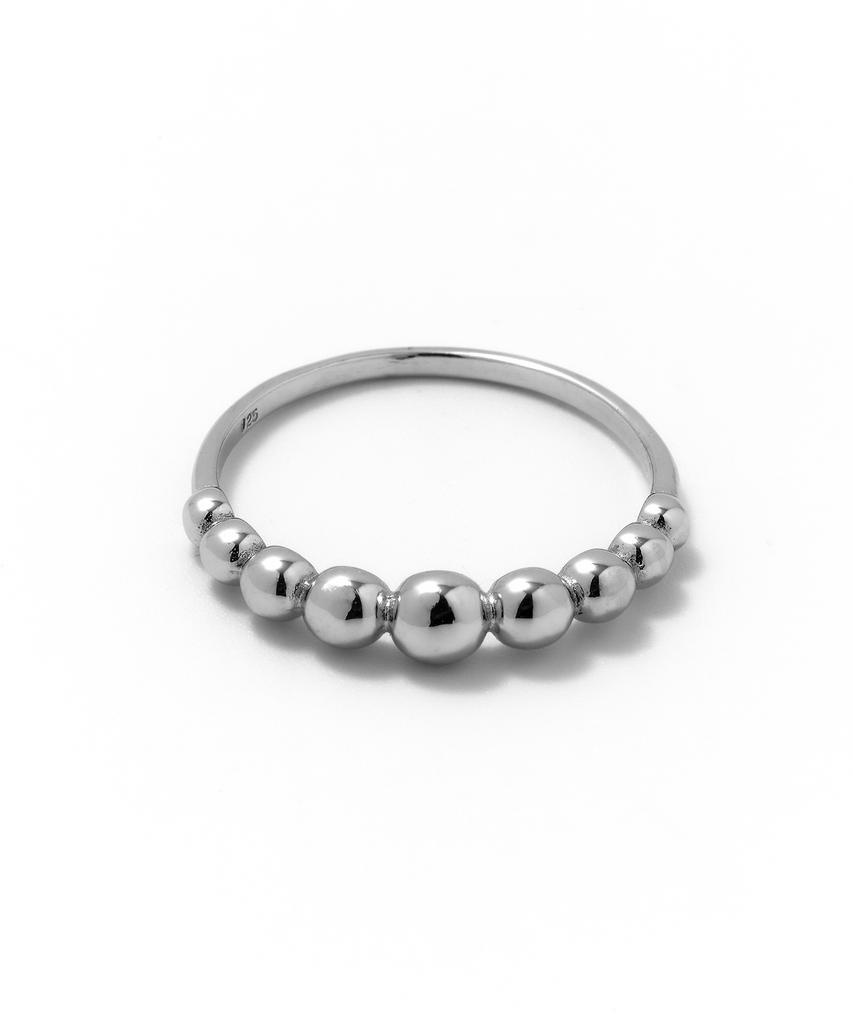 Ccorie Mini Ball Crescent Ring Silver