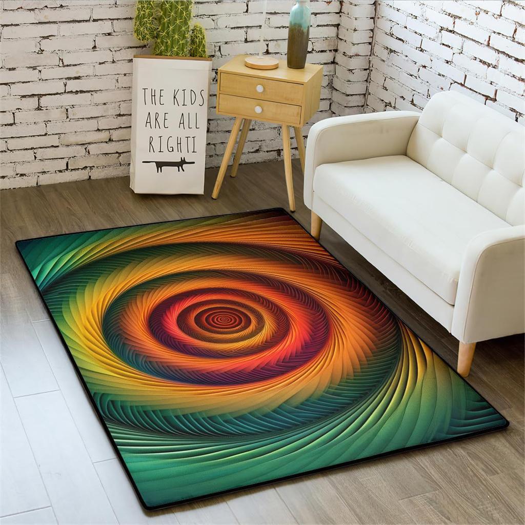 3D Optical Illusion Living Room Carpet Bedroom Living Room Anti-slip Floor Rug Soft Hallway Kitchen Floor Mats Home Decoration