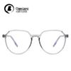 Retro TR90 Transparent Eyeglasses Frame 3C103: Anti-Blue Light Plain Glasses for Men & Women with Pin Cap