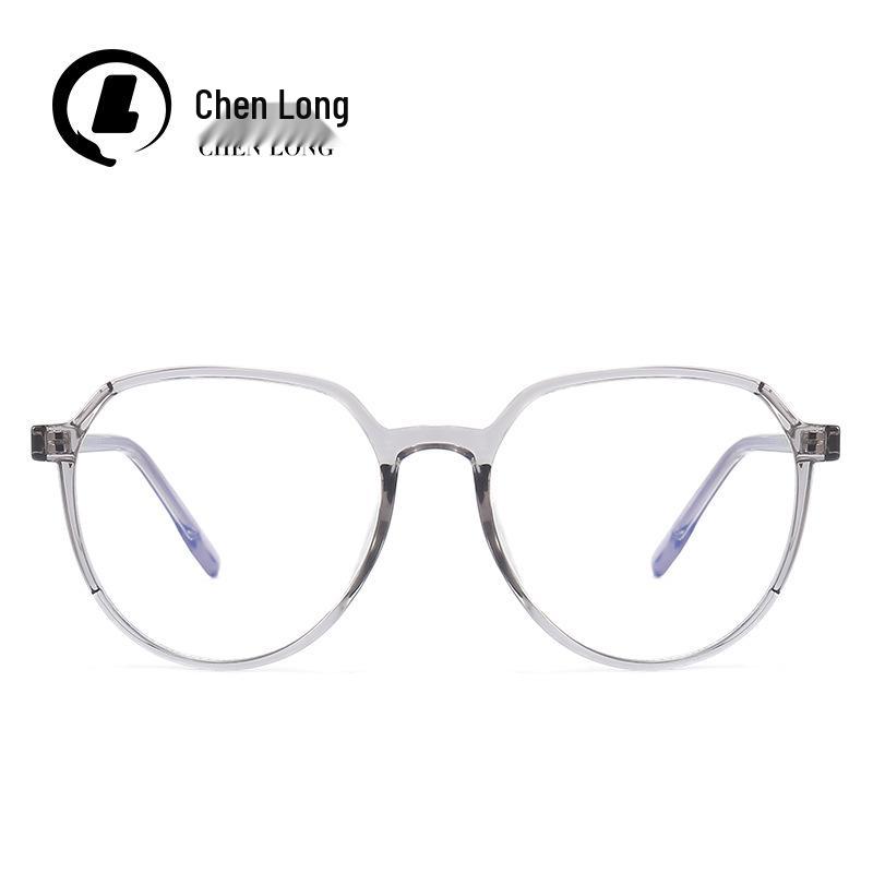 Retro TR90 Transparent Eyeglasses Frame 3C103: Anti-Blue Light Plain Glasses for Men & Women with Pin Cap