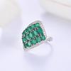 925 Sterlingsilber Damenring hochwertiger natürlicher grüner Achat feiner Schmuck Damenmodeschmuck, Jubiläumsparty-Geschenk