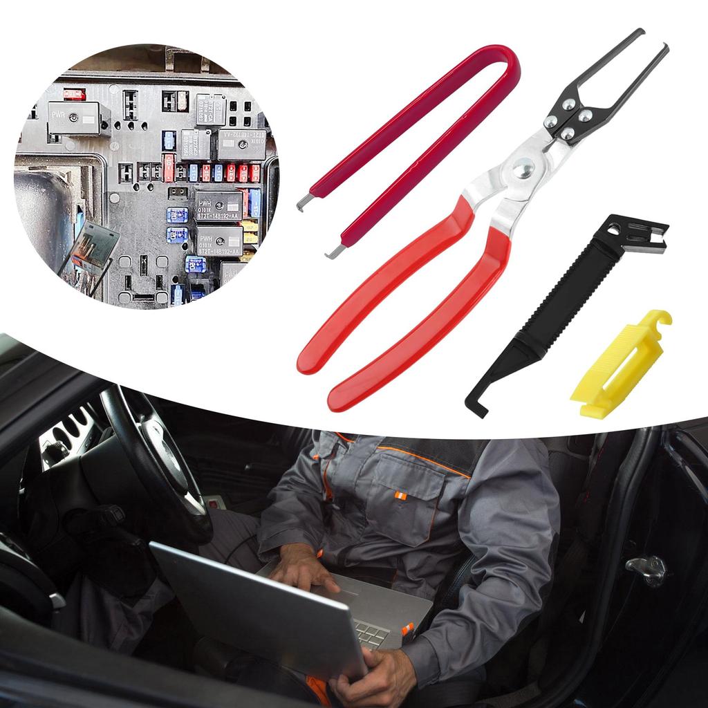Kfz-Relaisabziehzange & Sicherungsabzieherwerkzeug Kfz-Handwerkzeug Einfach zu bedienen zum Entfernen von Fahrzeugbatterieklemmen