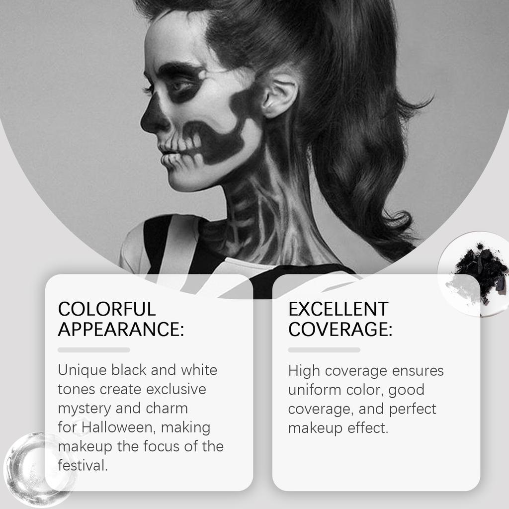 Eelhope Pittura Corporea Bianca e Nera per Halloween - Goditi il divertimento del festival con tonalità bianche e nere per la pittura del viso e del corpo