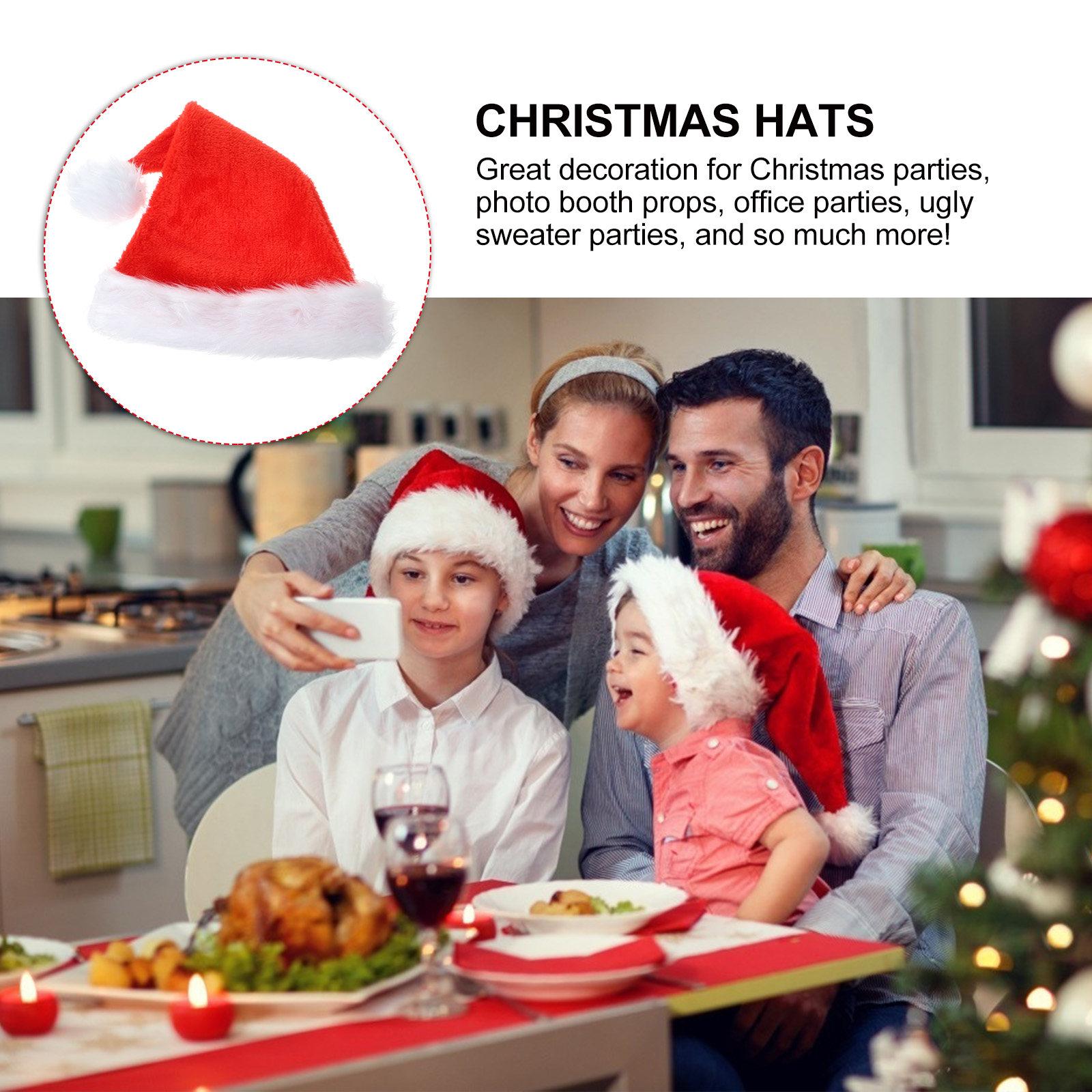 

Comfortable Christmas Hat Soft Santa Hat Xmas Party Decoration Christmas Winter Headwear Festive Holiday Cap Hats other