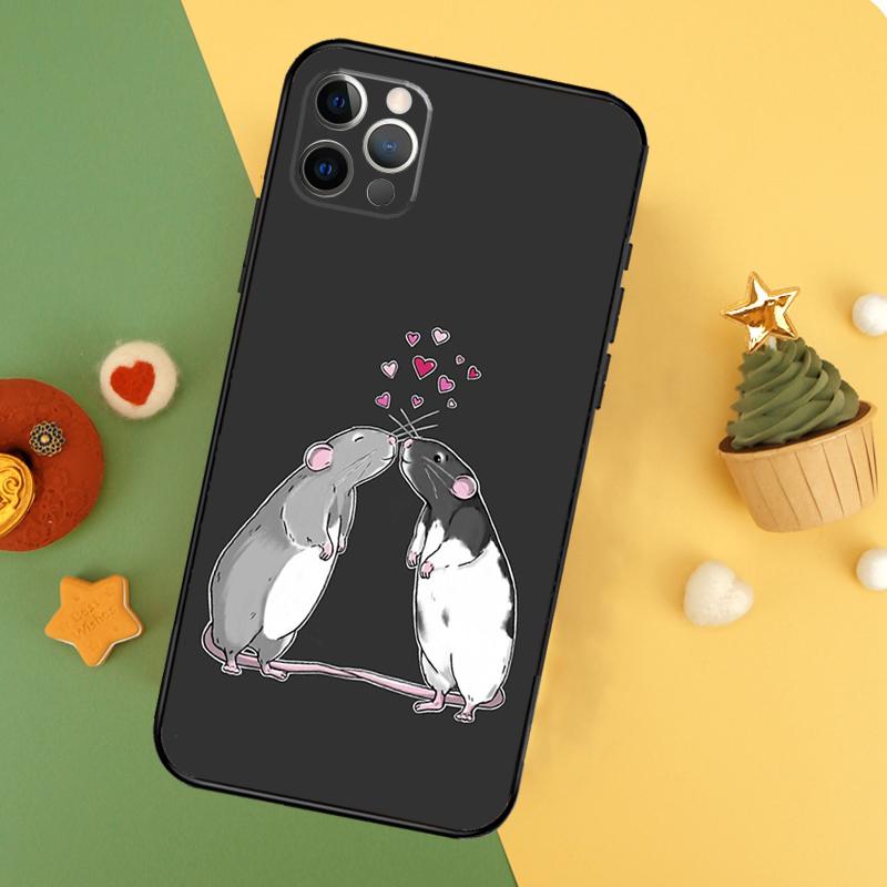 Cute Cartoon Animal Rat Phone Case For iPhone 17 17Air 16 15 14 13 11 12 Pro Max 12 13 Mini 16E Shockproof Cover