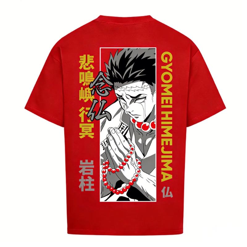 Demon Slayer Gyomei Himejima Anime T Shirt Men Women Casual Cotton Short Sleeve Tee Tops 2026 Summer Graphic Print Streetwear