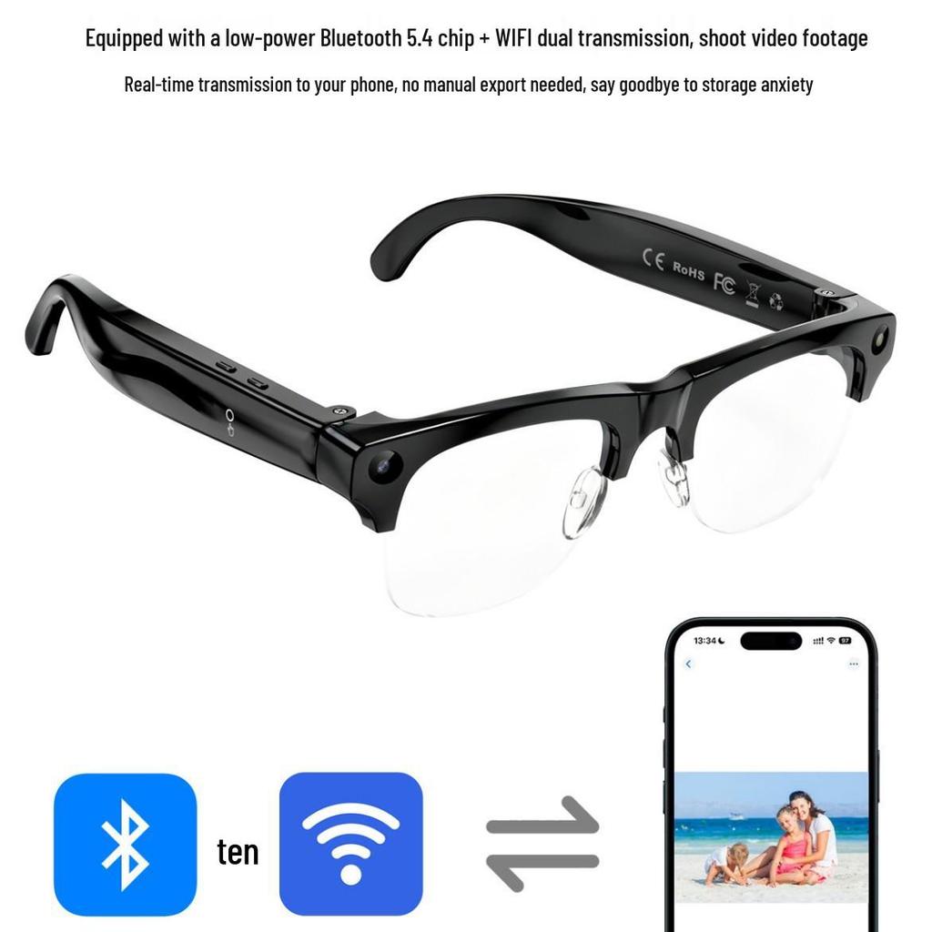 Smart AI Glasses: 800W HD Video Recording, Sports Bluetooth, Translation, with Camera Functionality