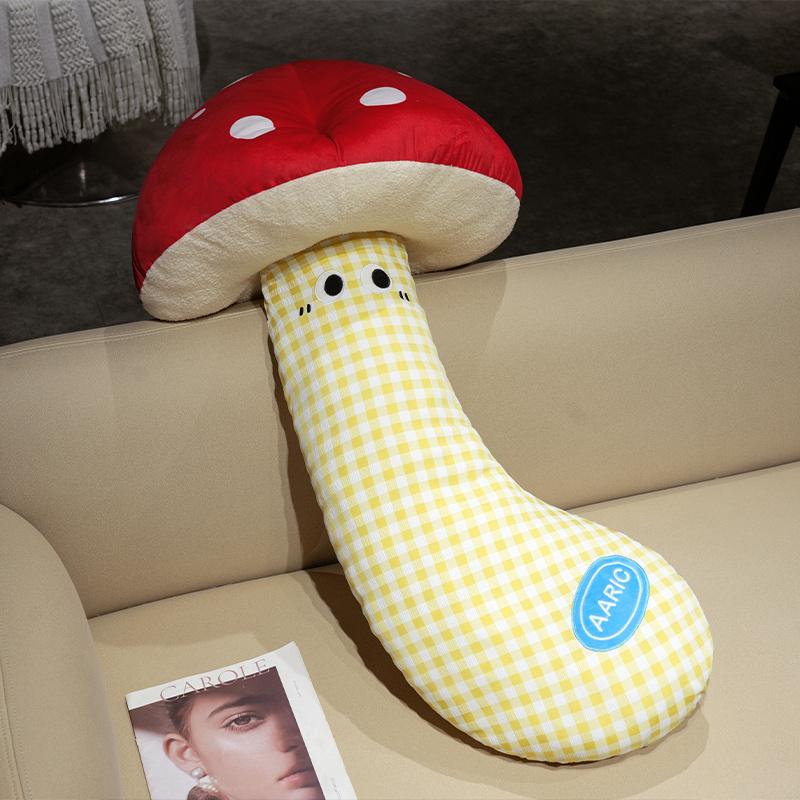 Zachte Paddestoel Pluche Speelgoed Lang Knuffelbaar Kussen Gevuld Zacht Plant Paddestoel Stijl Slaap Gooi Poppen Rugkussen Huisdecoratie 100CM