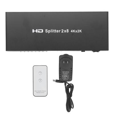 HD Multimedia Interface Splitter 4K 2 Eingänge 8 Ausgänge Video Umschalter Selector mit Fernbedienung für PC