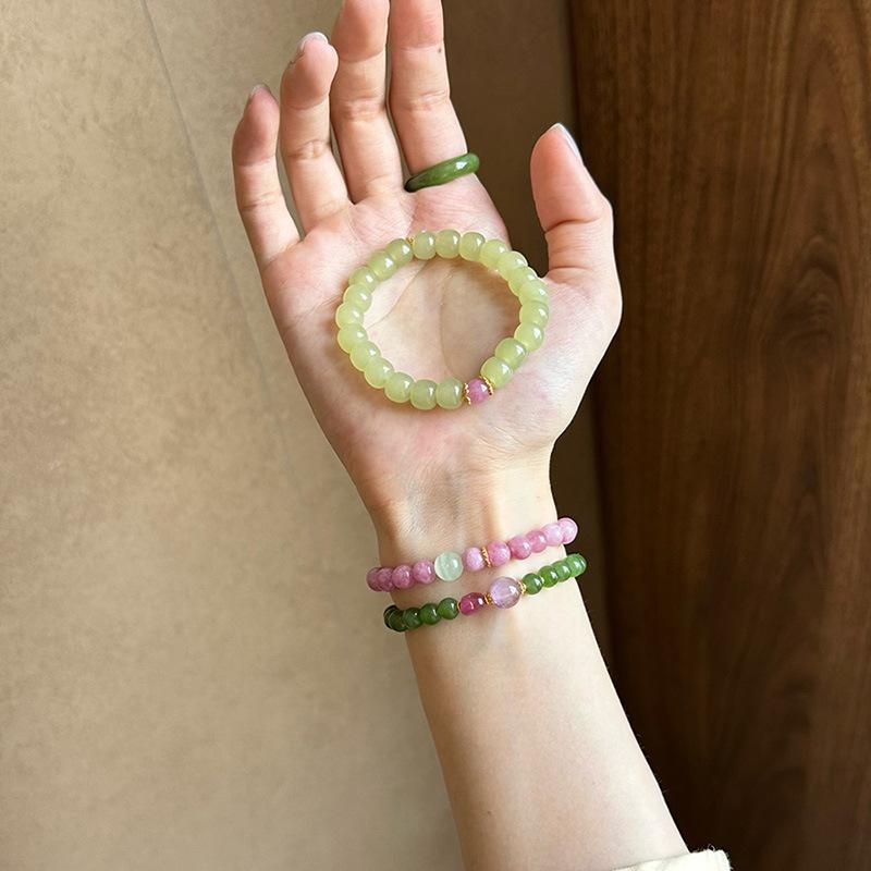 Natural Red Stone Agate Beaded Bracelet, Fashionable, Simple and Versatile, High-end Sense, Niche Personalized Jewelry Women