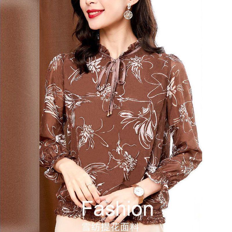 Chiffon Shirts, Fashionable Women's Clothing, Floral Thin Styles, Niche Outerwear Tops for Women