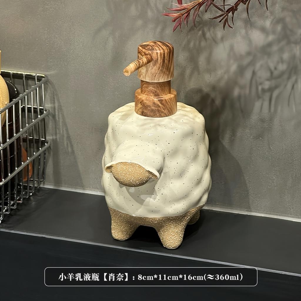 Soap Dispenser Cartoon Lamb Hand Sanitizer Bottle Shower Gel Dispenser Bottle Press Bottle Ceramic Shower Shampoo Dispenser