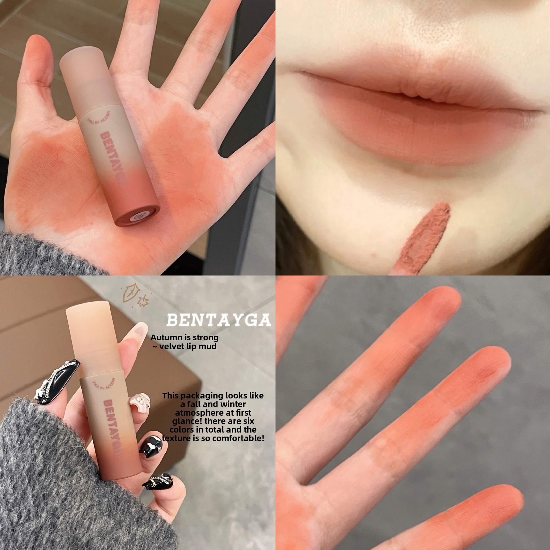 

Осенний матовый бархатный блеск для губ Стойкая, нелипкая, неразмазывающаяся жидкая помада 02