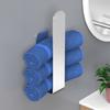 European Style Stainless Steel No-Drill Towel Rack with Traceless Adhesive Hooks for Bathroom and Kitchen