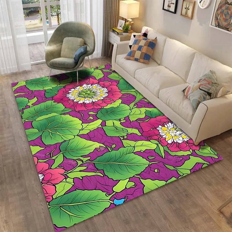 Flower Pattern Floor Mats Door Decoration Home Living Room Floor Mats