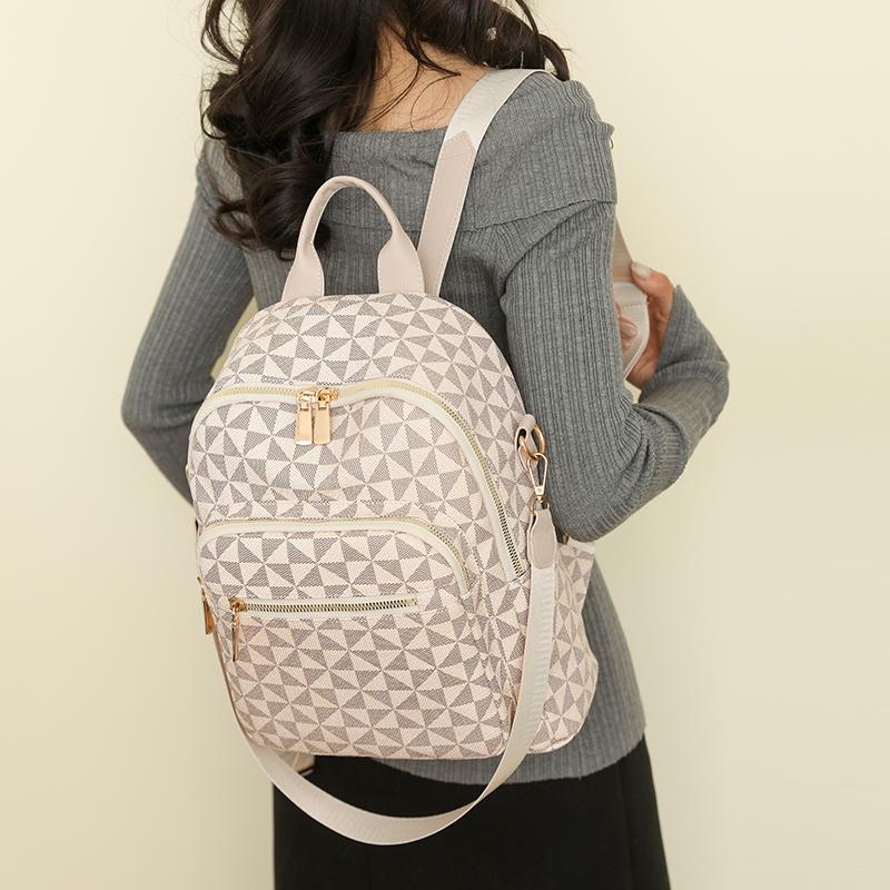 Damen Lederrucksack Bedruckter Moderucksack Weiblicher Reiserucksack