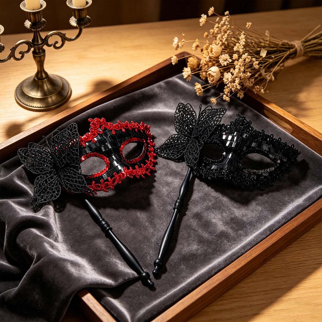 Halloween Sequin Butterfly Handheld for Party Costume Accessories