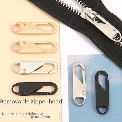 Tirador de cremallera extraíble sin herramientas para equipaje, bolsos, ropa y zapatos con lengüeta de metal
