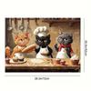 Funny Chef Cats Baking Stove Top Cover, Non-Slip Heat Resistant Burner Cover, Humorous Cat Kitchen Stove Protector Mat Electric
