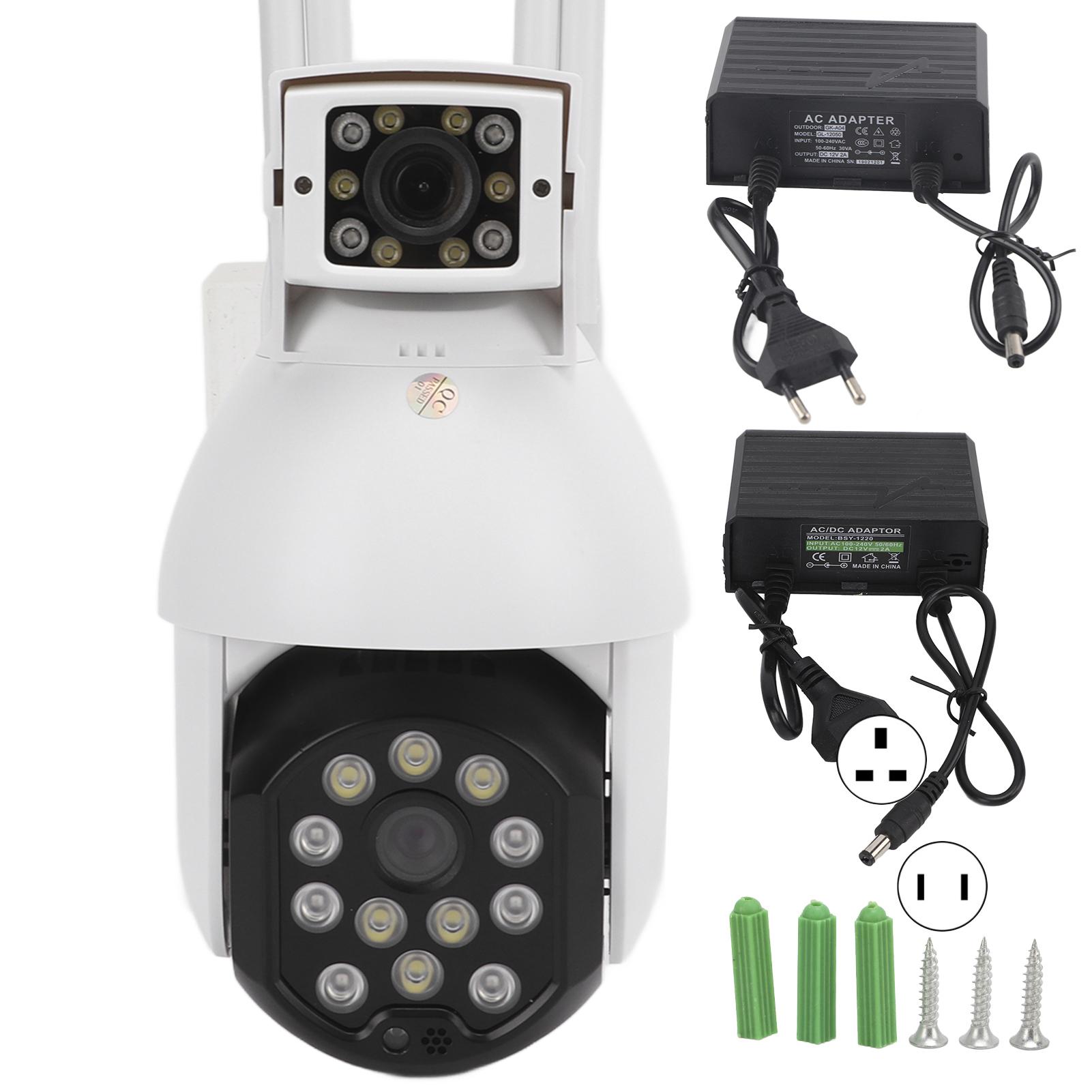 

Интеллектуальная Wi-Fi HD-камера с двумя объективами IP66 Водонепроницаемая ИК-камера ночного видения Приложение для удаленного мониторинга Купольная камера 100‑24