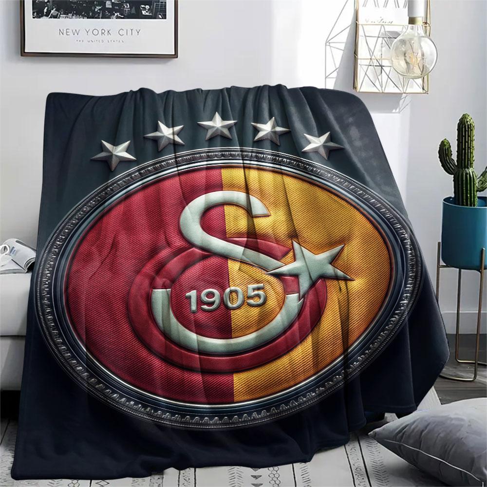 Galatasaray Printed Flannel Blanket, soft throw for bedroom sofa, washable, fan merchandise, great gift.