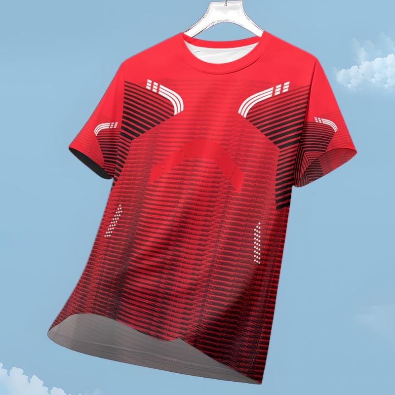 Moda 3d Gradiente Impressão T Camisa Masculina Ao Ar Livre Corrida De Fitness Esportes Manga Curta Topos Verão Casual Respirável Roupas Soltas