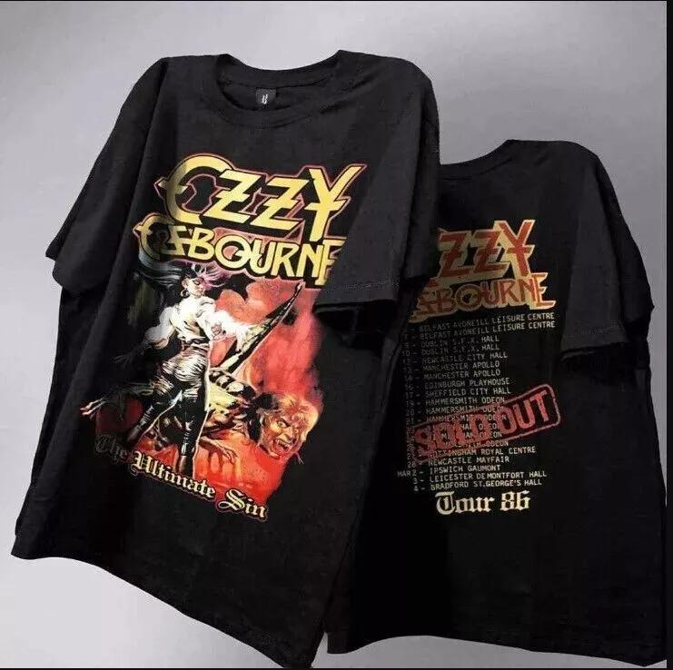 

Ozzy Osbourne Concert Rare Ozzy Osbourne 90s T shirt 2 Side Remake S5XL Unisex T-Shirt S