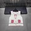 European-Style Colorful Logo V-Neck Knitted Cardigan Vest - High-Quality, Single-Breasted with Pocket Drawstring, New Early Spring Arrival.