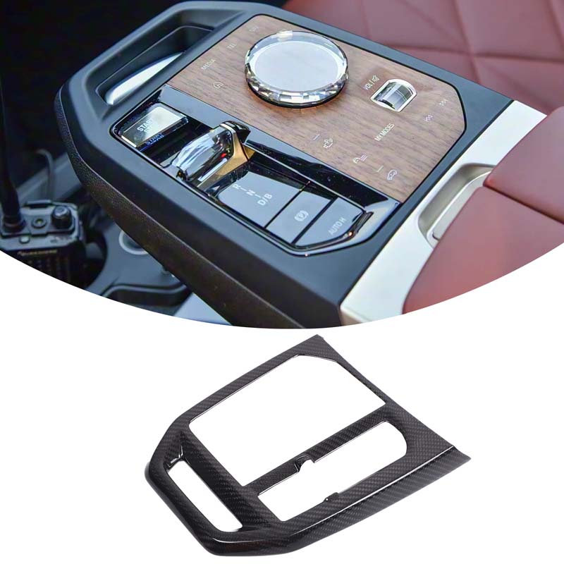 

For BMW IX I20 M60 2026-2026 Real Carbon Fiber Car Steering Wheel Central Control Gear Shift Panel Cover Rear Air Outlet Cover