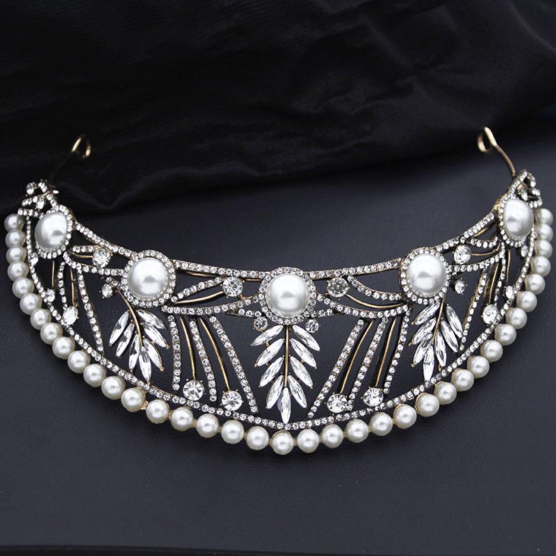 Vintage Princess Tiara Crown For Women Headwear Wedding Dress Elegant Queen Bridal Bride Crown Headband Gift Hair Jewelry